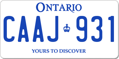 ON license plate CAAJ931