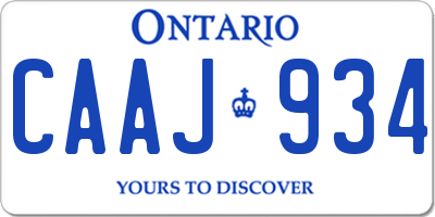 ON license plate CAAJ934