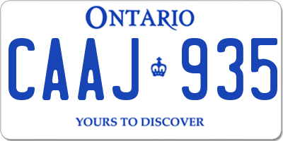 ON license plate CAAJ935