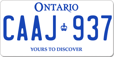 ON license plate CAAJ937