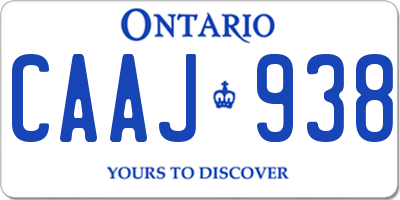 ON license plate CAAJ938