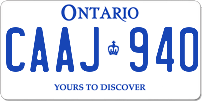 ON license plate CAAJ940