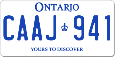 ON license plate CAAJ941