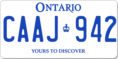 ON license plate CAAJ942