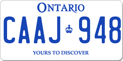 ON license plate CAAJ948