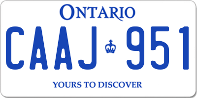 ON license plate CAAJ951