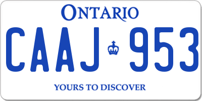 ON license plate CAAJ953