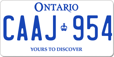 ON license plate CAAJ954