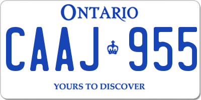 ON license plate CAAJ955