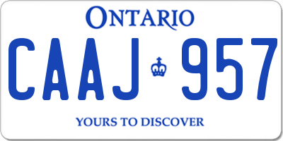 ON license plate CAAJ957