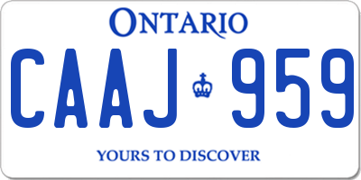 ON license plate CAAJ959