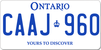 ON license plate CAAJ960