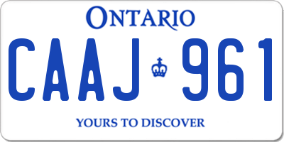 ON license plate CAAJ961