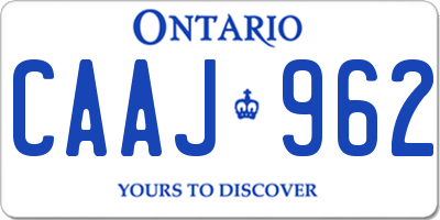 ON license plate CAAJ962