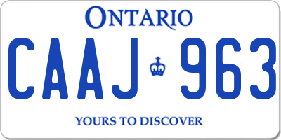 ON license plate CAAJ963