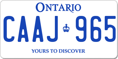 ON license plate CAAJ965