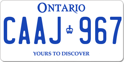 ON license plate CAAJ967