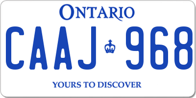 ON license plate CAAJ968