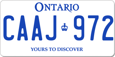 ON license plate CAAJ972