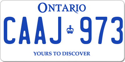 ON license plate CAAJ973