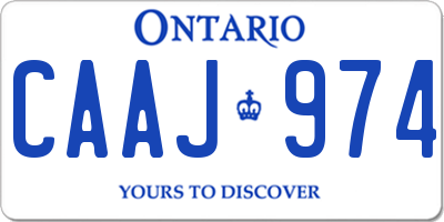 ON license plate CAAJ974