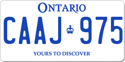 ON license plate CAAJ975