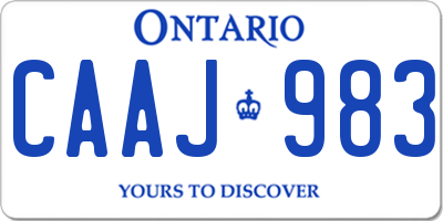 ON license plate CAAJ983