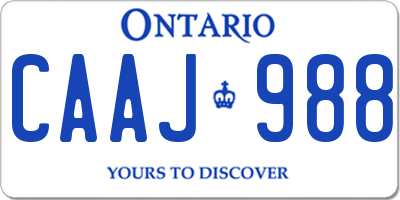 ON license plate CAAJ988