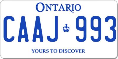 ON license plate CAAJ993