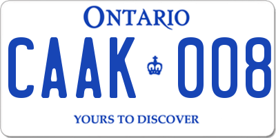 ON license plate CAAK008