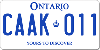 ON license plate CAAK011