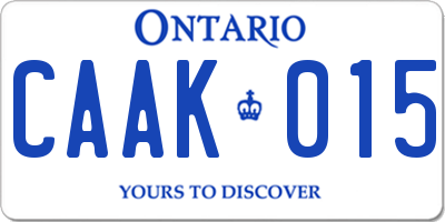 ON license plate CAAK015