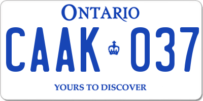 ON license plate CAAK037