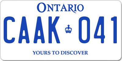 ON license plate CAAK041