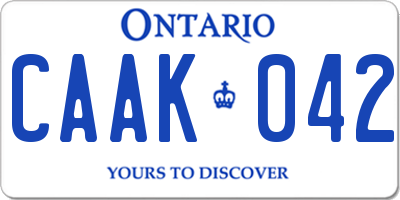 ON license plate CAAK042