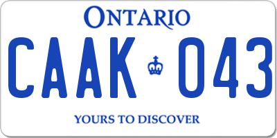 ON license plate CAAK043