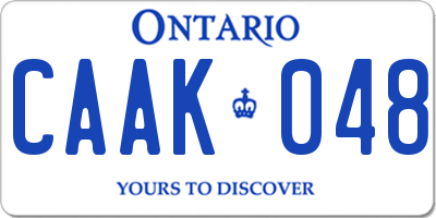 ON license plate CAAK048