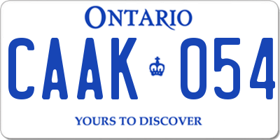 ON license plate CAAK054