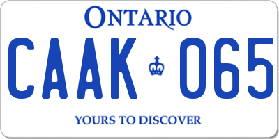 ON license plate CAAK065