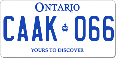 ON license plate CAAK066