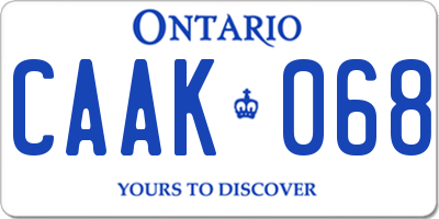 ON license plate CAAK068