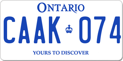 ON license plate CAAK074