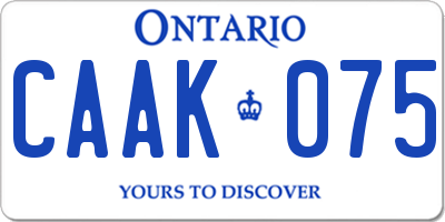 ON license plate CAAK075