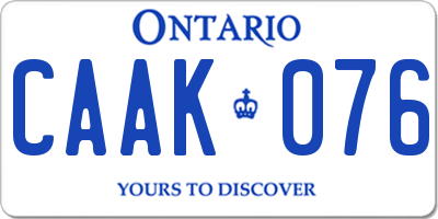 ON license plate CAAK076