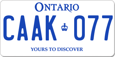 ON license plate CAAK077