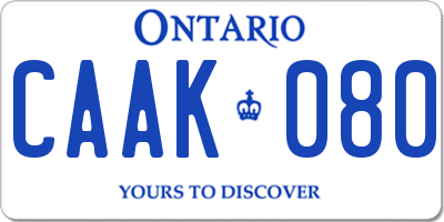 ON license plate CAAK080