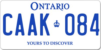 ON license plate CAAK084