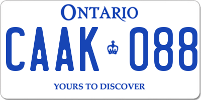 ON license plate CAAK088