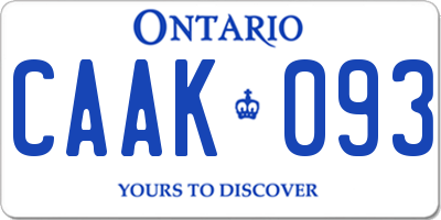 ON license plate CAAK093