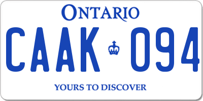 ON license plate CAAK094